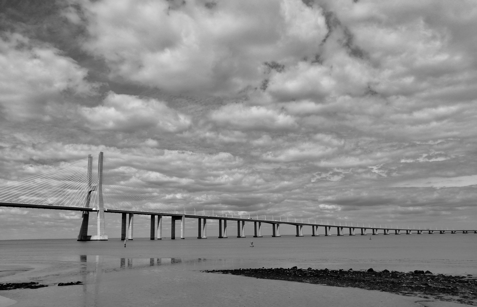 The Vasco da Gama Bridge as seen from Parque das Nações where Festival dos Oceanos is held in Lisbon in August