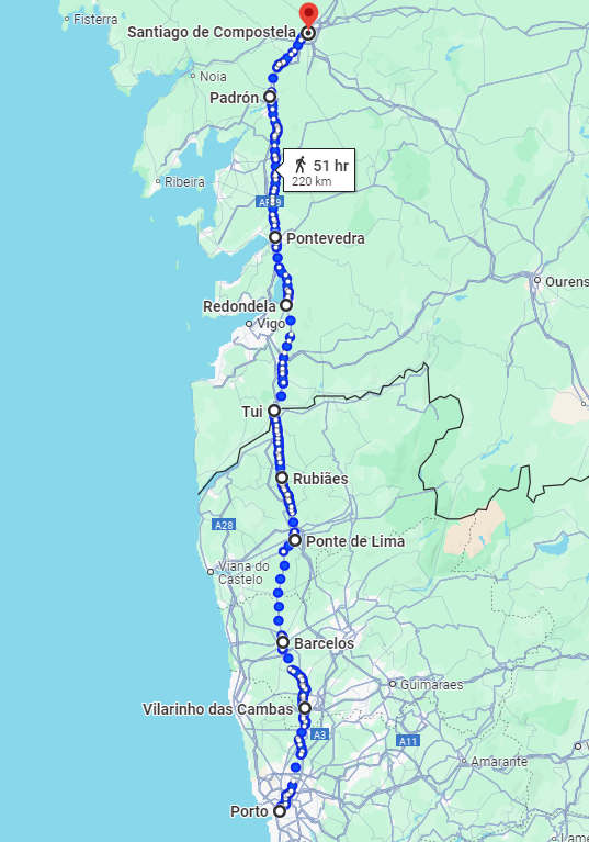 Portuguese Camino, the Central Route