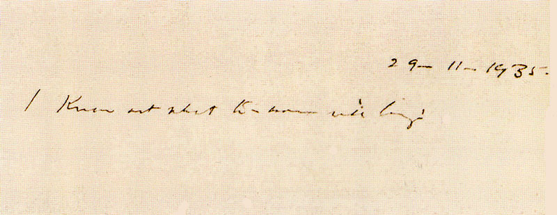 Fernando Pessoa's last writing a day before he died